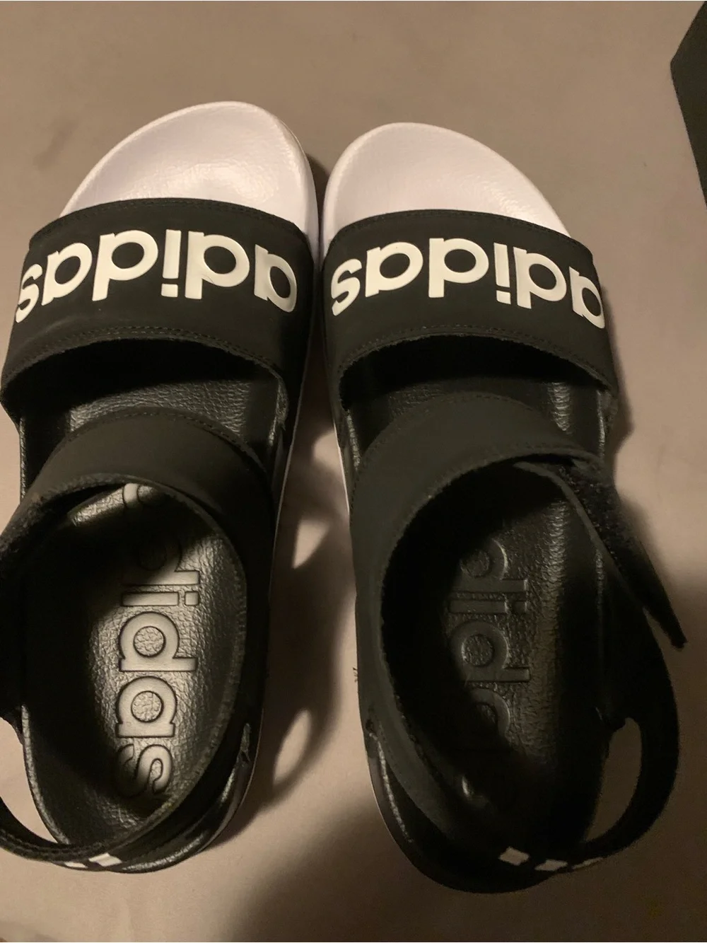 adidas Black and White Velcro Strap women’s Sandals